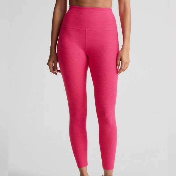 Beyond Yoga Pants - Beyond Yoga Large Spacedye Caught in the Midi High Waisted Leggings Vivid Pink